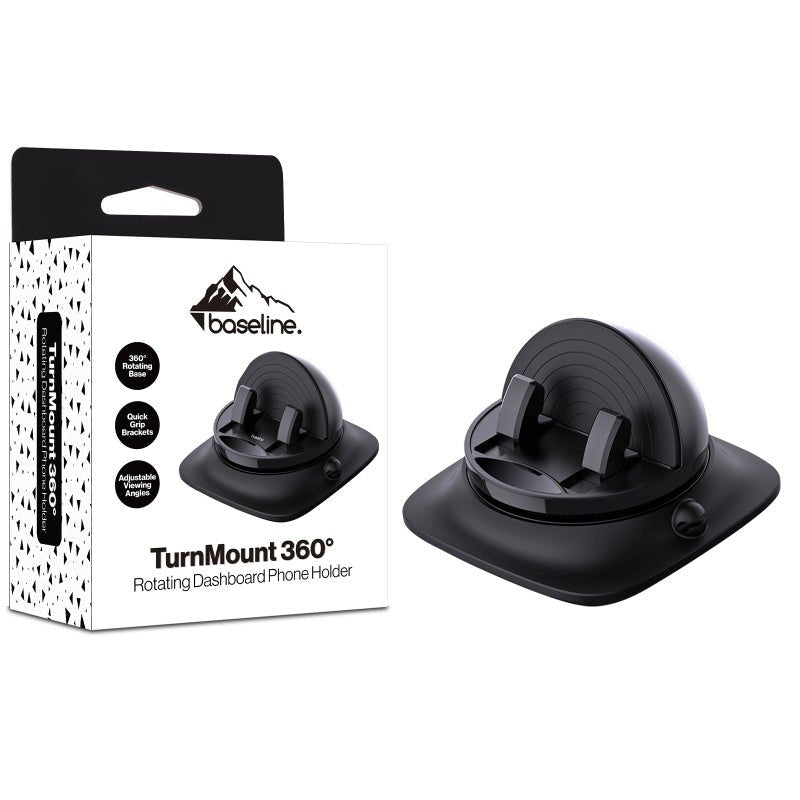 baseline TurnMount 360° Rotating Dashboard Phone Holder - BlackMybat Pro