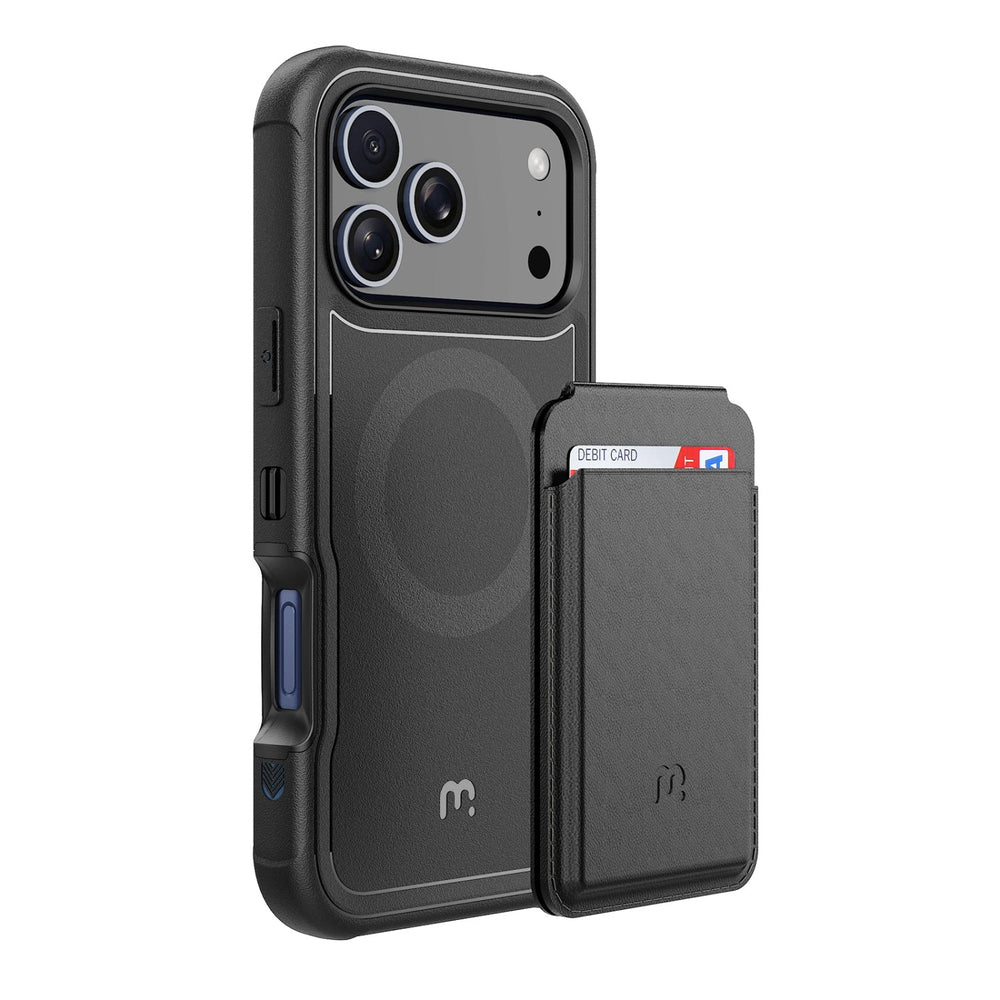 MyBat Pro Maverick Series Rogue Edition MagSafe Case + MagStash Wallet Folio for Apple iPhone 17 Pro Max - Black