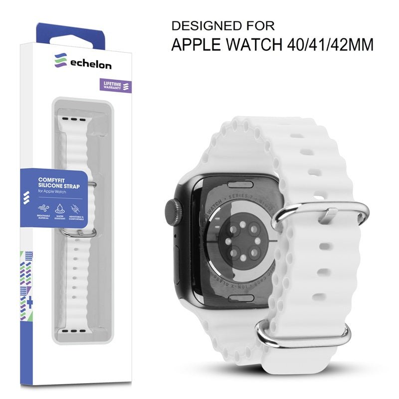 echelon ComfyFit Silicone Strap for Apple Watch Series 9 41mm/Watch Series 10 42mm / Watch SE (2022) 40mm - Dark BlueWatch Series 9 45mm
