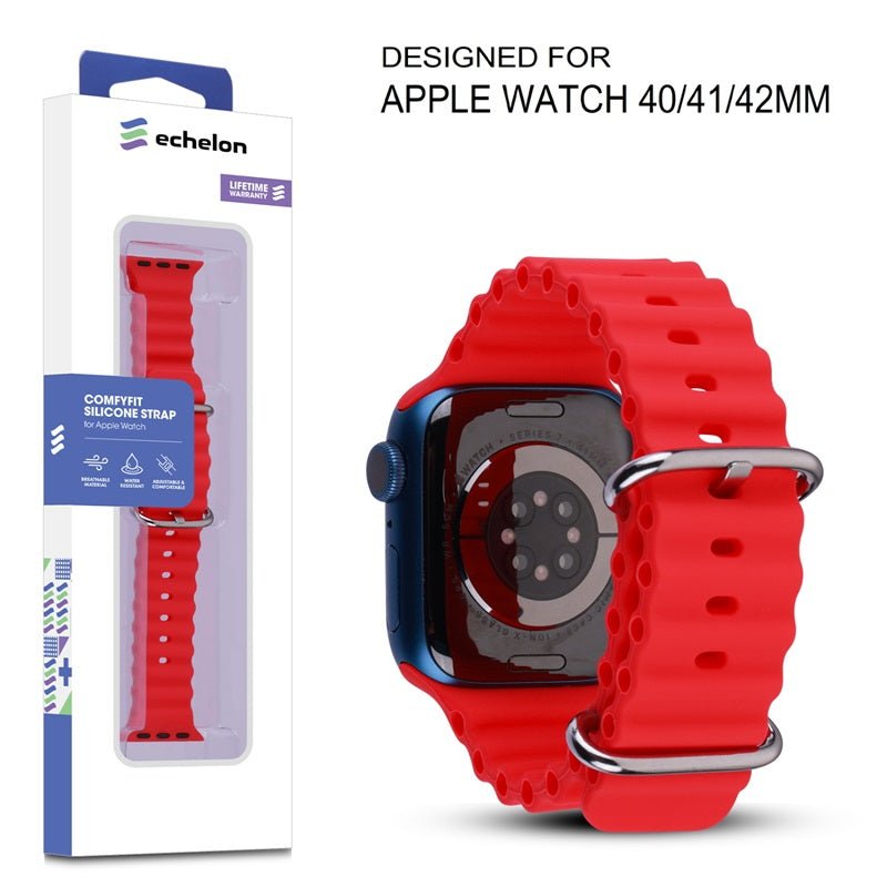echelon ComfyFit Silicone Strap for Apple Watch Series 9 41mm/Watch Series 10 42mm / Watch SE (2022) 40mm - Dark BlueWatch Series 9 45mm