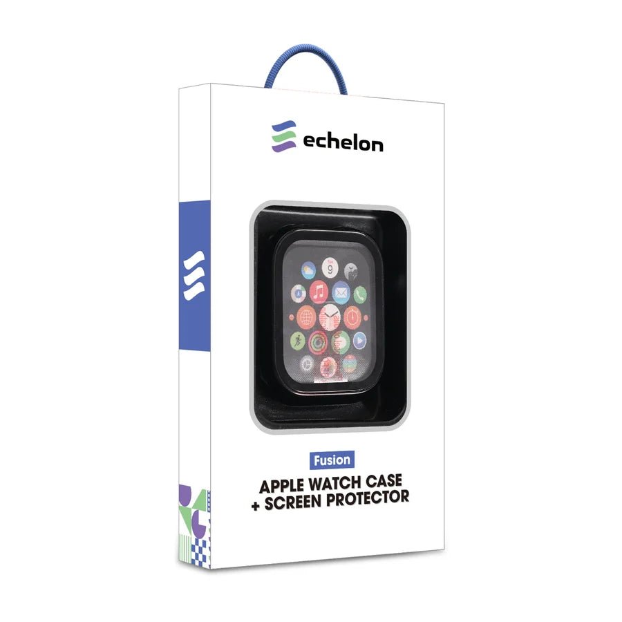 echelon Fusion Protector Case (with Tempered Glass Screen Protector) for Apple Watch Series 7 41mm - Electroplated BlackMyBat Pro