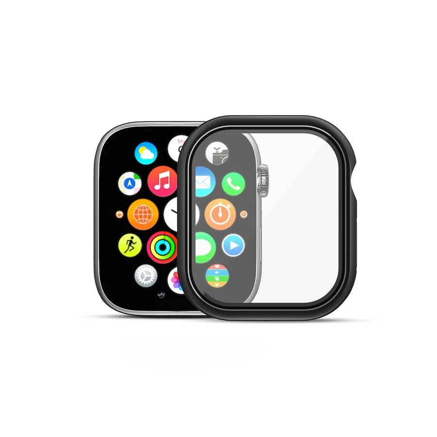 echelon Fusion Protector Case (with Tempered Glass Screen Protector) for Apple Watch Series 7 41mm - Electroplated BlackMyBat Pro