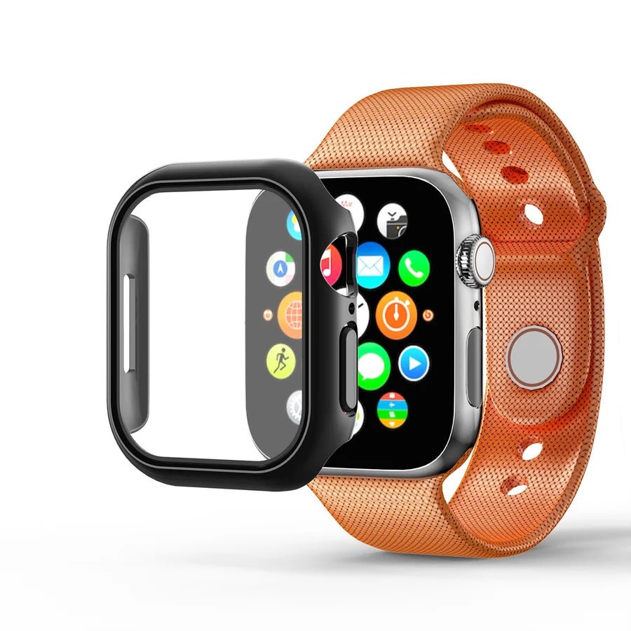 echelon Fusion Protector Case (with Tempered Glass Screen Protector) for Apple Watch Series 7 45mm - Electroplated BlackMyBat Pro