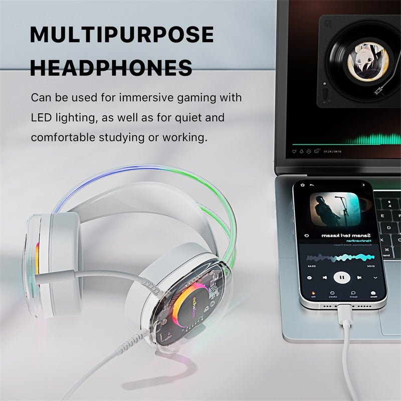 Echelon SoundScape See - Through RGB Gaming Headset w/ USB - C MicMyBat Pro