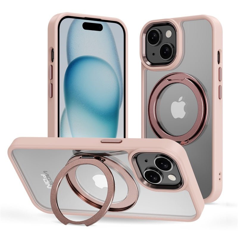 FDN RingRound 360° Kickstand Case w/ MagSafe for Apple iPhone 15 (6.1) - PinkiPhone 15