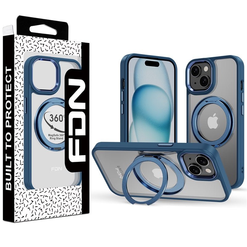 FDN RingRound 360° Kickstand Case w/ MagSafe for Apple iPhone 15 (6.1) - PinkMyBat Pro