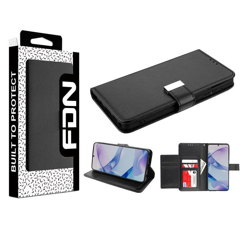 FDN Wallet Folio Case for Motorola Moto G Stylus 5G (2025) - Black / BlackMoto G Stylus 5G 2025