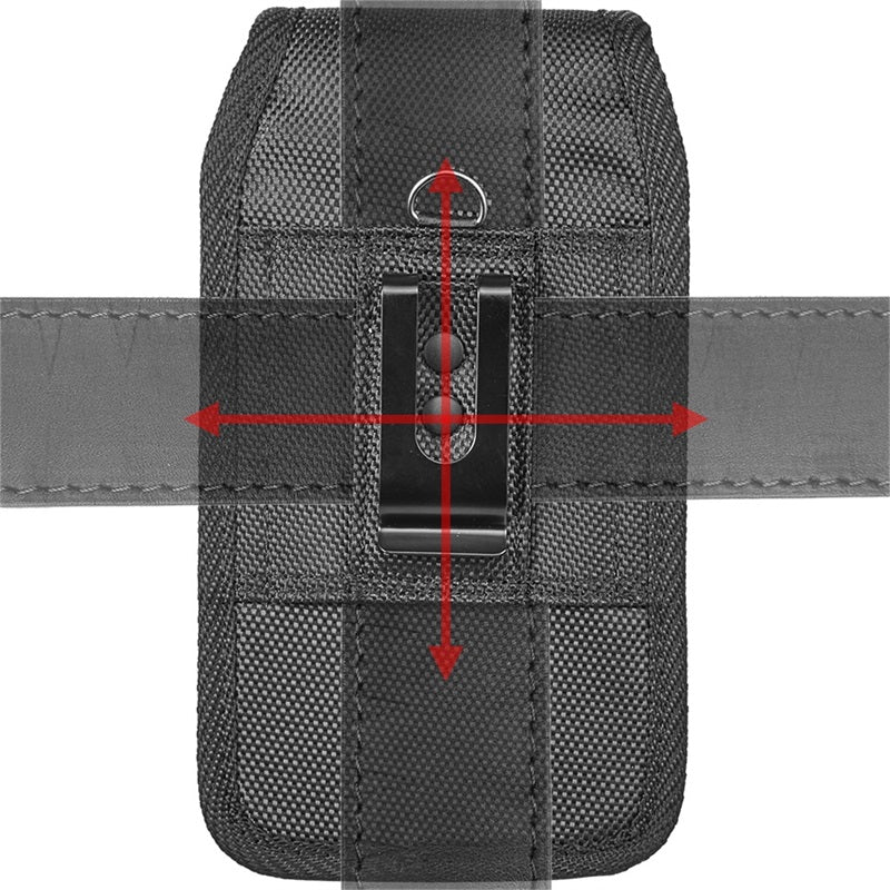 LUXMO Extra Large Vertical Horizontal Nylon Pouch - Black