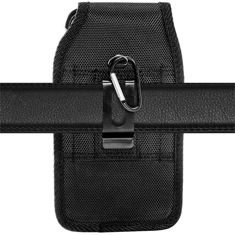 LUXMO Extra Large Vertical Universal Leather Pouch w/ Front Buckle - Black (Retail Packaging)MyBat Pro
