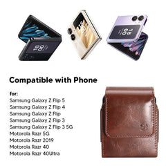 LUXMO Extra Small Universal Vertical Leather Pouch - Brown