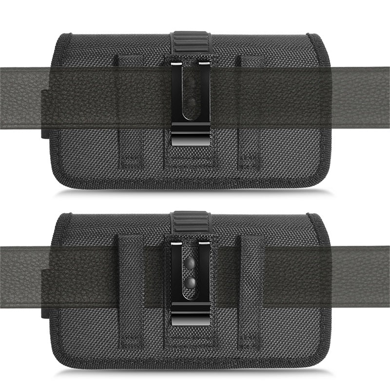 LUXMO Large Horizontal Universal Nylon Pouch w/ Credit Card Slot - Black