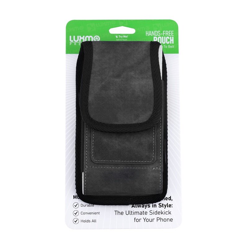 LUXMO Large Horizontal Universal Pouch w/ Dual Card Slots - Dark Denim Fabric (Retail Packaging)MyBat Pro