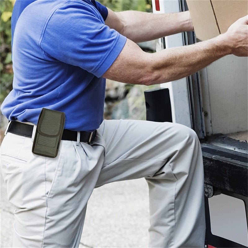 LUXMO Large Vertical Universal Nylon Pouch w/ Dual Card Slots - Midnight Green