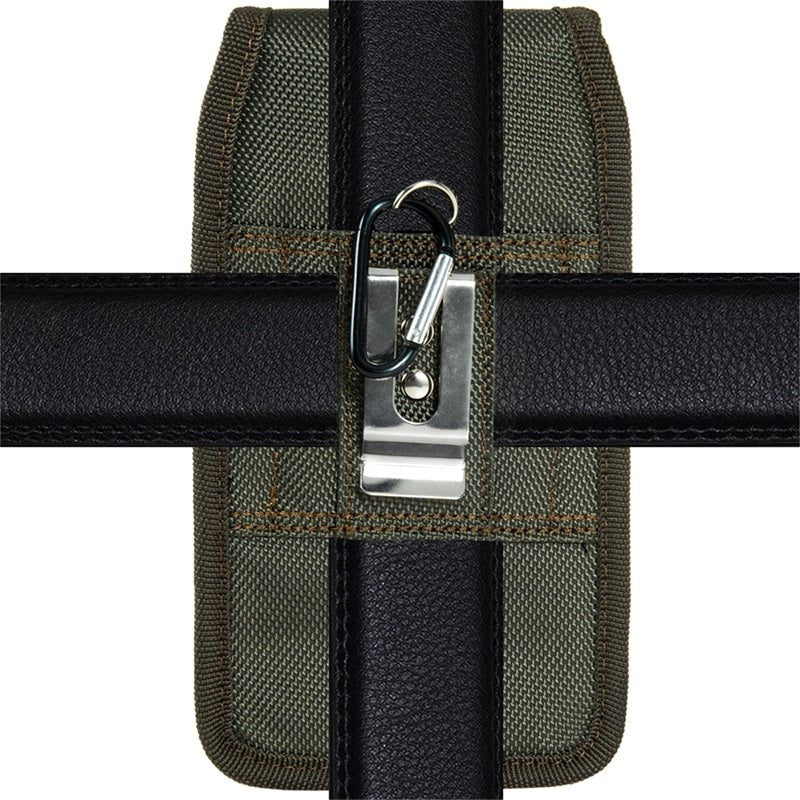 LUXMO Large Vertical Universal Nylon Pouch w/ Dual Card Slots - Midnight Green