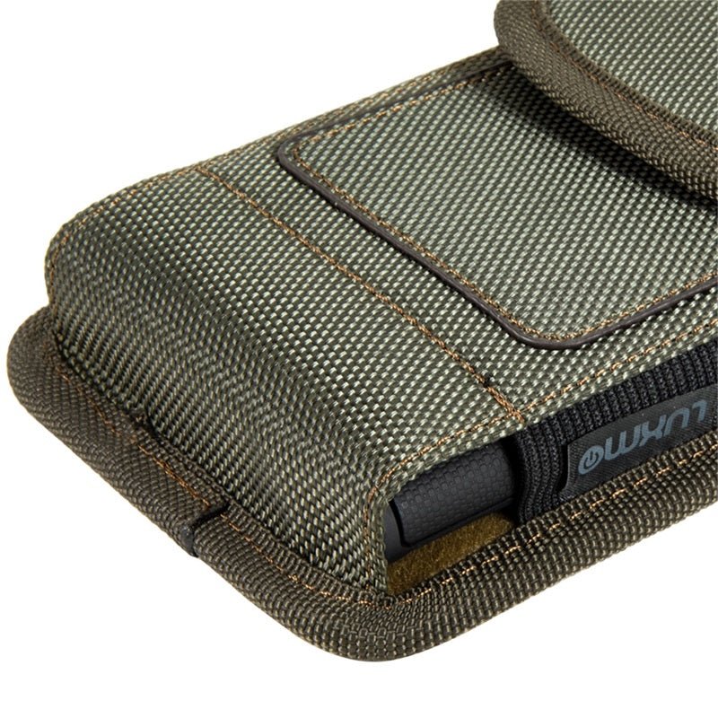 LUXMO Large Vertical Universal Nylon Pouch w/ Dual Card Slots - Midnight Green