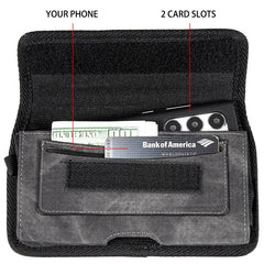 LUXMO Large Vertical Universal Pouch w/ Dual Card Slots - Dark Denim Fabric