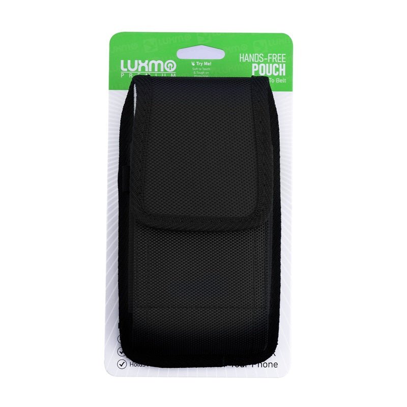 LUXMO Medium Vertical Universal Nylon Pouch - Black (Retail Packaging)MyBat Pro