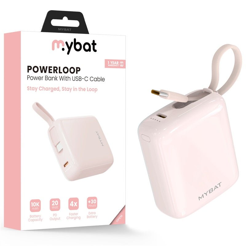 MyBat 10,000mAh PowerLoop Power Bank with USB - C CableMyBat
