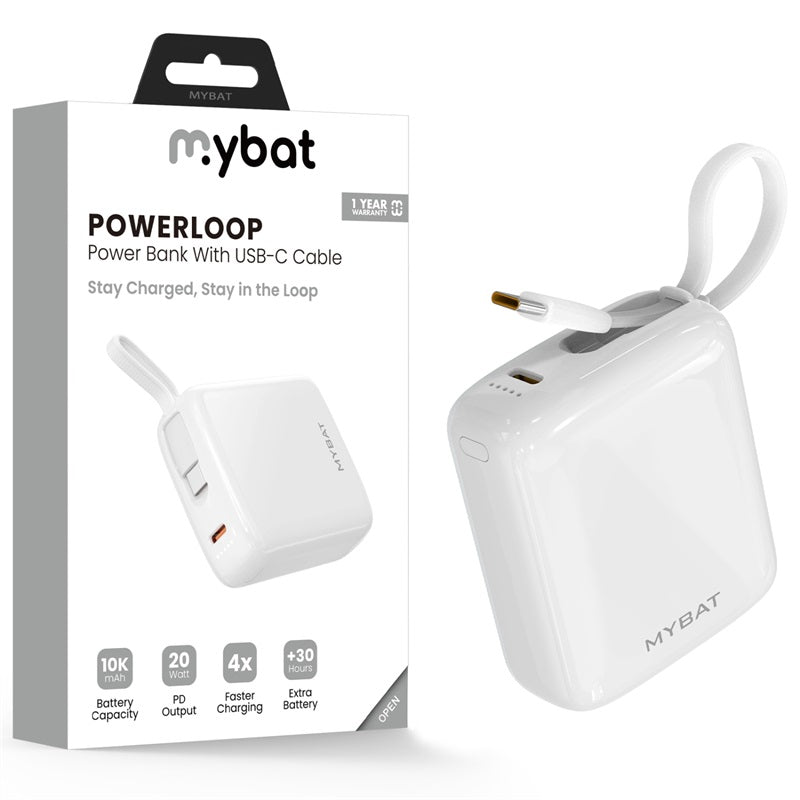 MyBat 10,000mAh PowerLoop Power Bank with USB - C CableMyBat