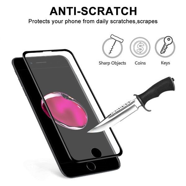 MyBat 3D Carbon Fiber Full Coverage Soft Edge Tempered Glass Screen Protector for Apple iPhone 8 Plus/7 Plus / 6s Plus/6 Plus - BlackMyBat Pro