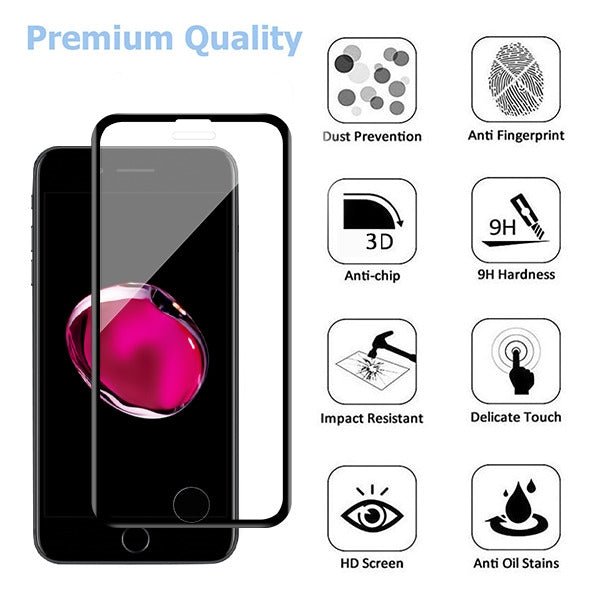 MyBat 3D Carbon Fiber Full Coverage Soft Edge Tempered Glass Screen Protector for Apple iPhone 8 Plus/7 Plus / 6s Plus/6 Plus - BlackMyBat Pro