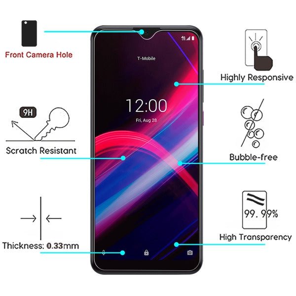 MyBat Airium Tempered Glass Screen Protector (2.5D) for T - mobile Revvl 4+ / TCL Revvl 4+ - ClearMyBat Pro