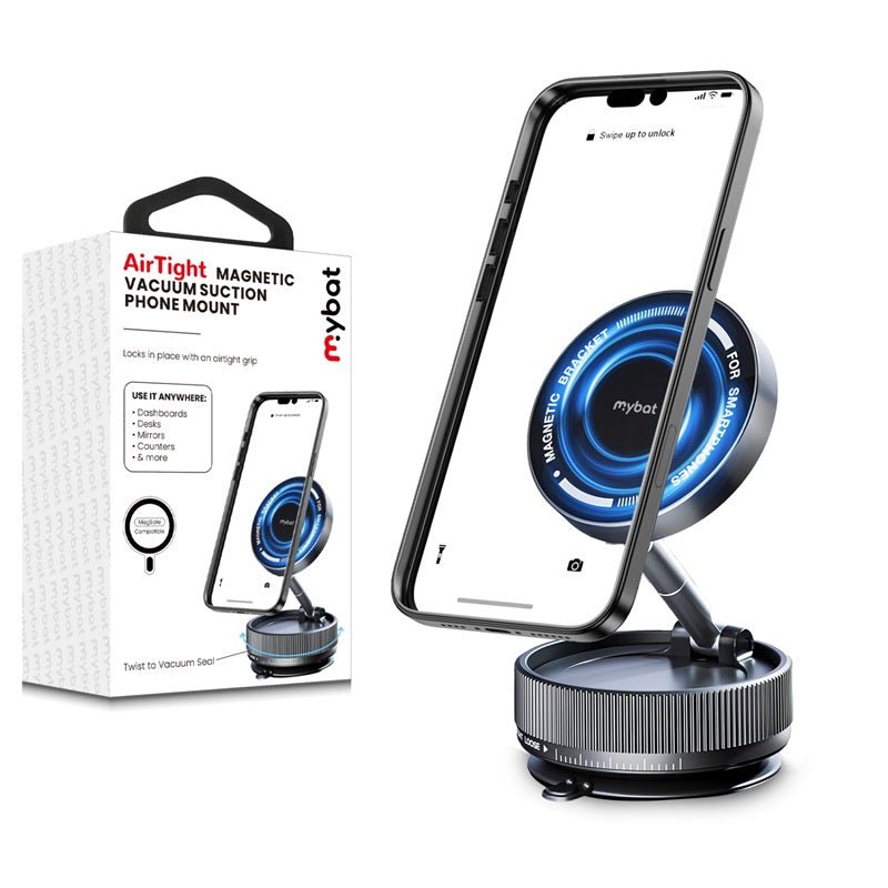 MyBat AirTight Magnetic Vacuum Suction Phone Mount - BlackMyBat Pro