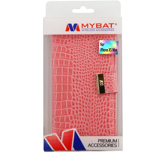 MyBat Crocodile - EmbossedMyJacket Wallet for Apple iPhone XS Max - Pink