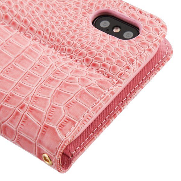 MyBat Crocodile - EmbossedMyJacket Wallet for Apple iPhone XS Max - Pink