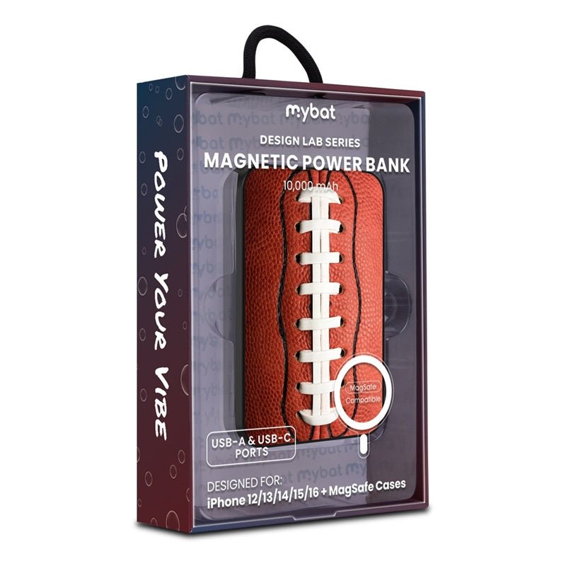 MyBat Design Lab 10000mAh Magnetic Wireless Power Bank - Black - Football