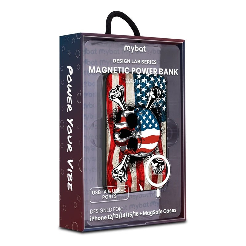 MyBat Design Lab 10000mAh Magnetic Wireless Power Bank - Black - Land of the Free