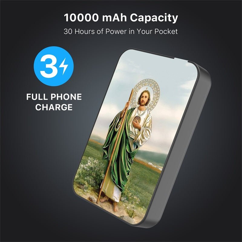 MyBat Design Lab 10000mAh Magnetic Wireless Power Bank - Black - Saint Judas