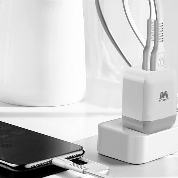 MyBat Dual USB Travel Charger Adapter(2.1A) - WhiteMyBat Pro