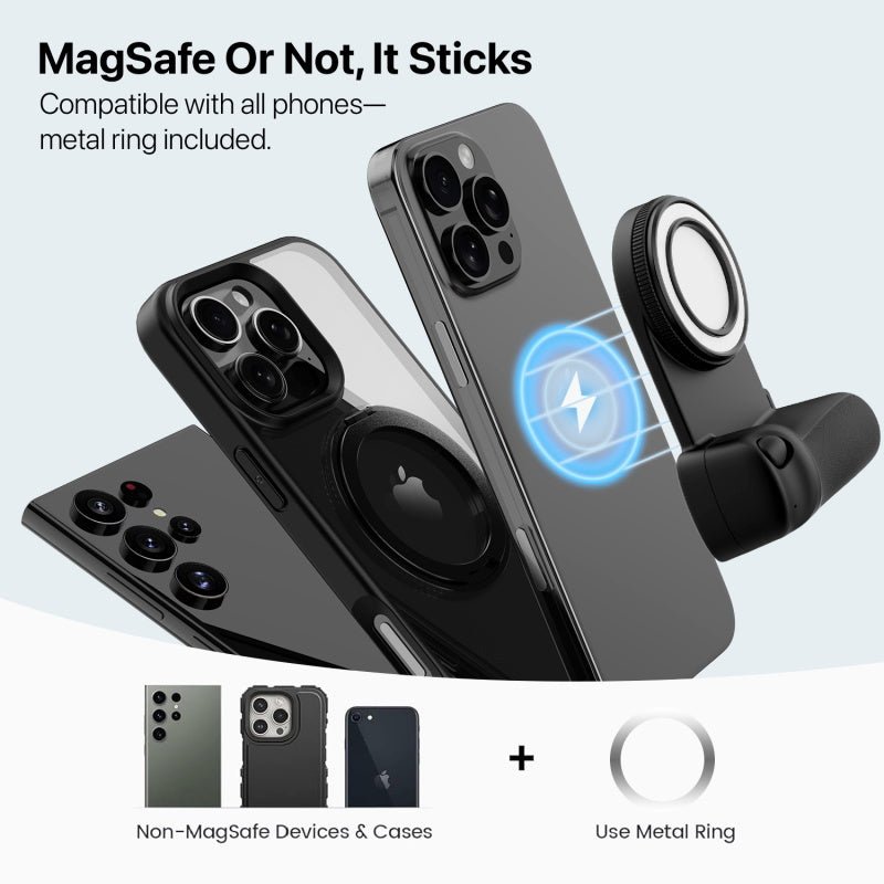 MyBat FlashBack MagSafe Ring Light + Shutter Grip - BlackMyBat Pro