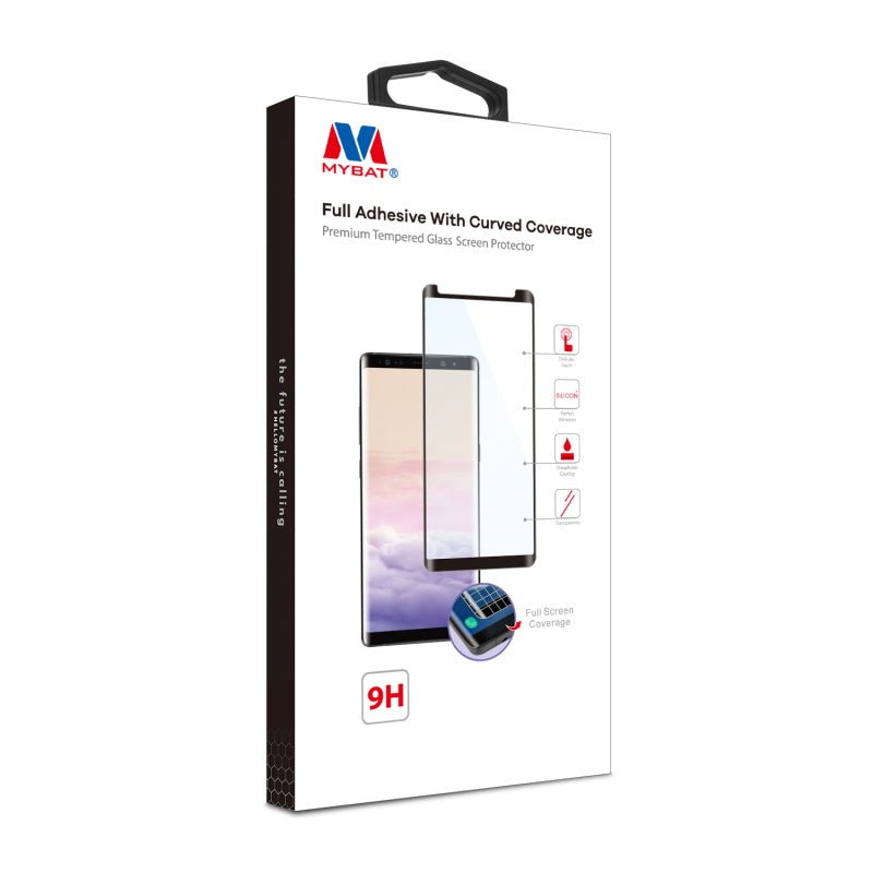 MyBat Full Adhesive with Curved Coverage Premium Tempered Glass Screen Protector for Samsung Galaxy Note 8 - BlackMyBat Pro