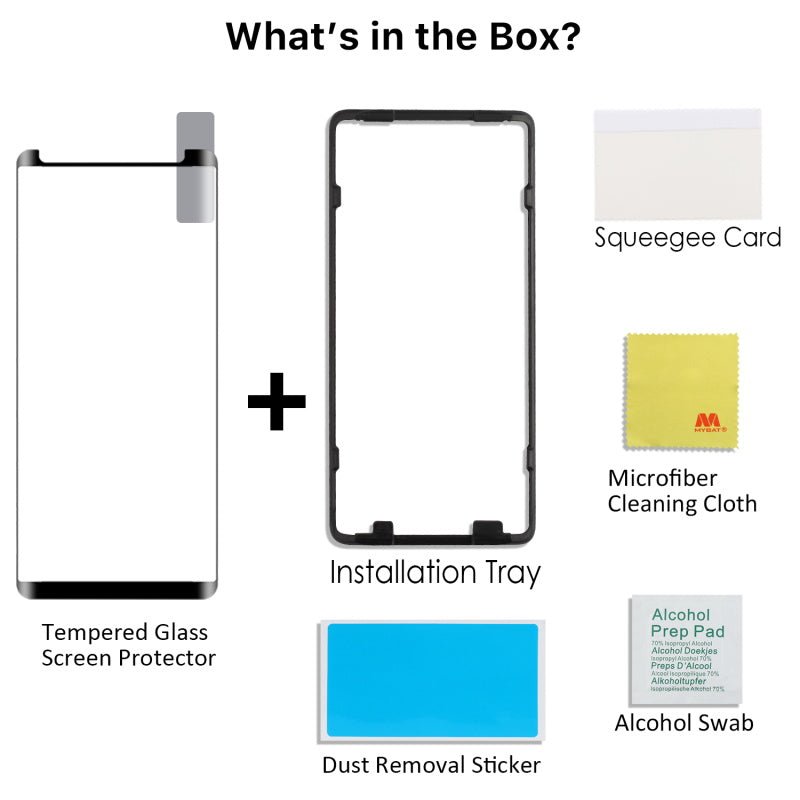 MyBat Full Adhesive with Curved Coverage Premium Tempered Glass Screen Protector for Samsung Galaxy Note 8 - BlackMyBat Pro