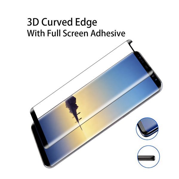 MyBat Full Adhesive with Curved Coverage Premium Tempered Glass Screen Protector for Samsung Galaxy Note 8 - BlackMyBat Pro