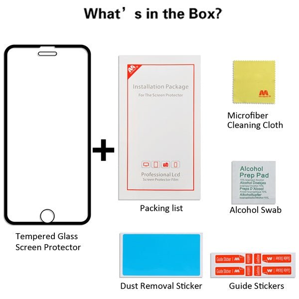 MyBat Full Coverage Tempered Glass Screen Protector for Apple iPhone 8/7/iPhone SE (2022) / SE (2020) - BlackMyBat Pro