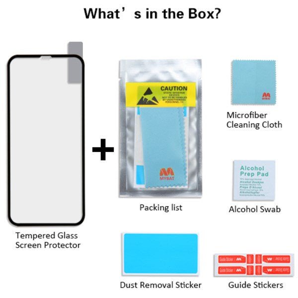 MyBat Full Coverage Tempered Glass Screen Protector for Apple iPhone XS Max / 11 Pro Max - BlackMyBat Pro
