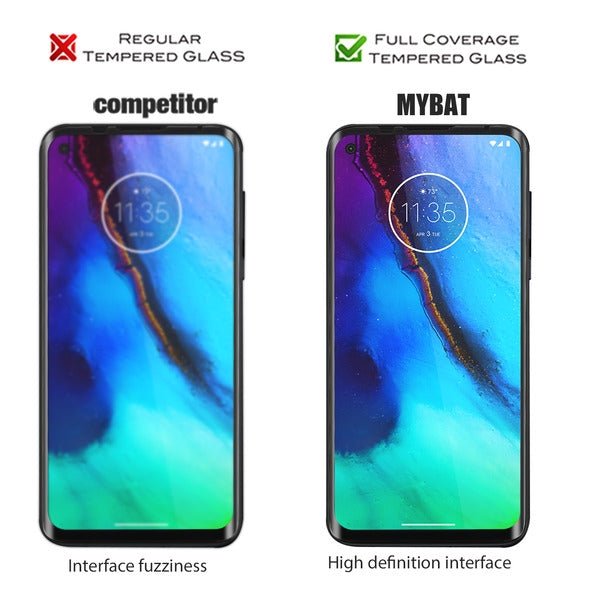 MyBat Full Coverage Tempered Glass Screen Protector for Motorola Moto G Stylus / Moto G Power - BlackMyBat Pro