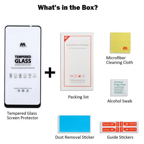 MyBat Full Coverage Tempered Glass Screen Protector for Samsung Galaxy A21 - BlackMyBat Pro