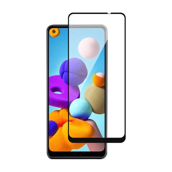 MyBat Full Coverage Tempered Glass Screen Protector for Samsung Galaxy A21 - BlackMyBat Pro
