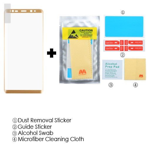 MyBat Full Coverage Tempered Glass Screen Protector for Samsung Galaxy Note 8 - GoldMyBat Pro