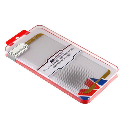 MyBat Full Coverage Tempered Glass Screen Protector for Samsung Galaxy S9 - GoldMyBat Pro