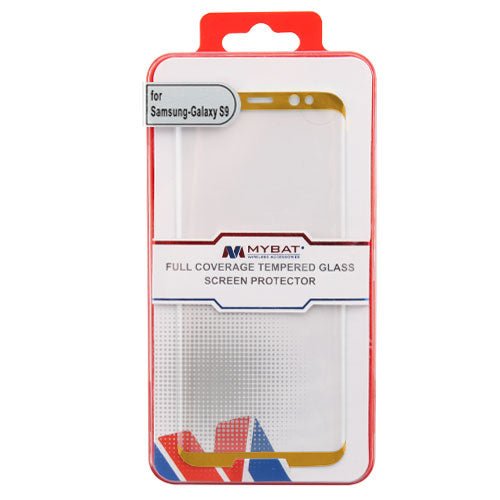 MyBat Full Coverage Tempered Glass Screen Protector for Samsung Galaxy S9 - GoldMyBat Pro