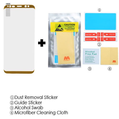 MyBat Full Coverage Tempered Glass Screen Protector for Samsung Galaxy S9 - GoldMyBat Pro