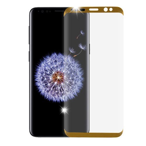 MyBat Full Coverage Tempered Glass Screen Protector for Samsung Galaxy S9 - GoldMyBat Pro