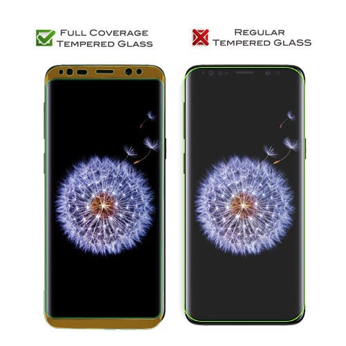 MyBat Full Coverage Tempered Glass Screen Protector for Samsung Galaxy S9 Plus - GoldMyBat Pro