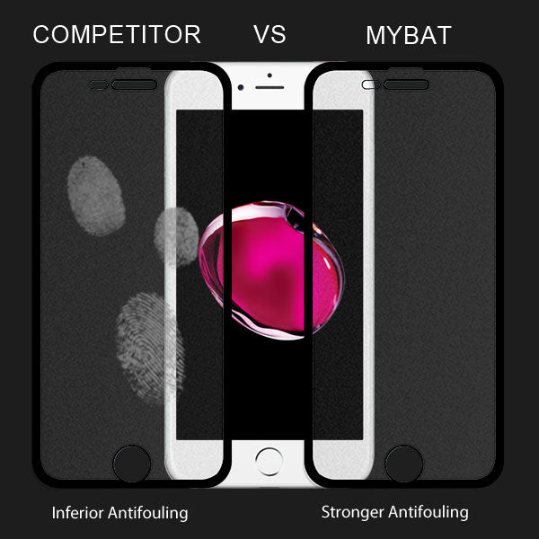 MyBat Full - screen Coverage Frosted Tempered Glass Screen Protector for Apple iPhone 8 Plus/7 Plus / 6s Plus/6 Plus - BlackMyBat Pro