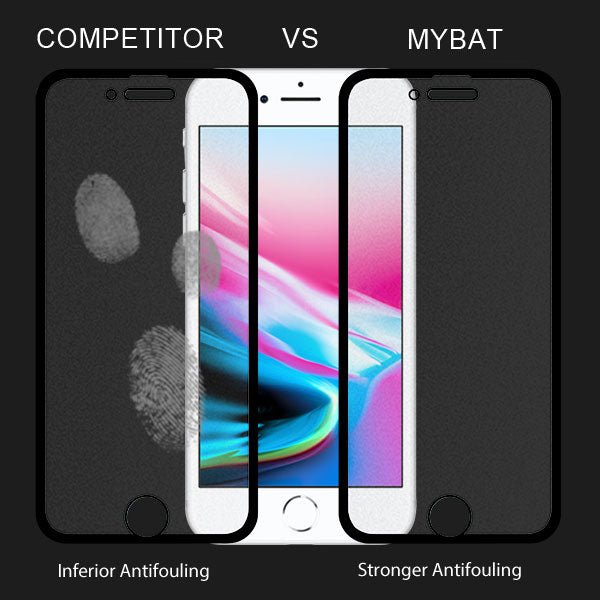 MyBat Full - screen Coverage Frosted Tempered Glass Screen Protector for Apple iPhone 8/7/iPhone SE (2022) / SE (2020) - BlackMyBat Pro
